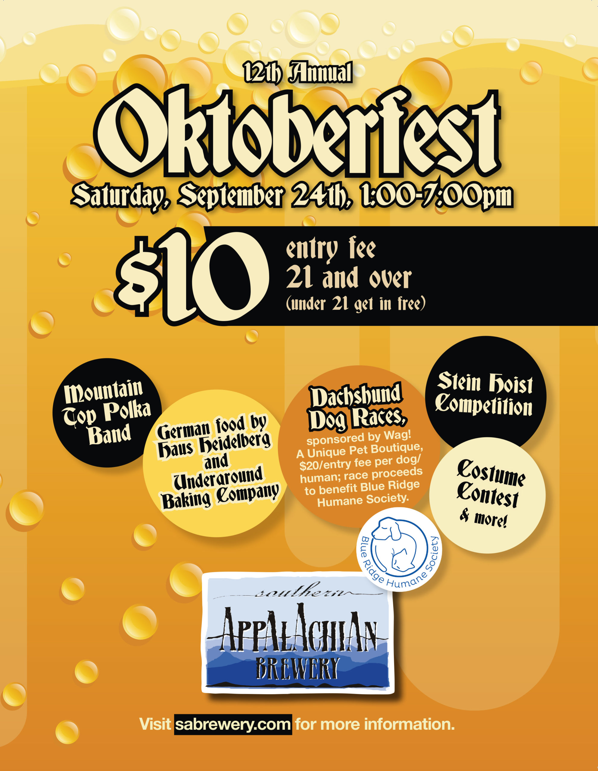 12th Annual Oktoberfest Celebration! (1-7pm) | Southern Appalachian Brewery